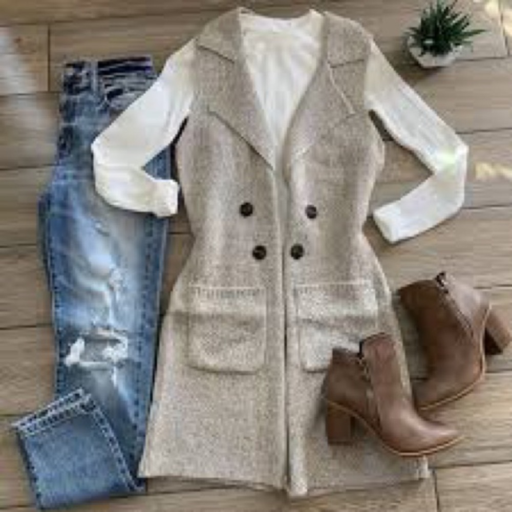 Love Tree Beige Sleeveless Cardigan - Picture 9 of 10